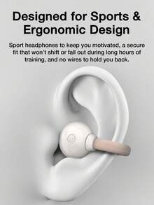 GENAI Wirless Earphones ENC HD Call Noise Cancellation Wireless Earbuds, OWS Open Wearable Stereo Headphones IPX5 Waterproof BT 5.3 Stereo Earphones, Immersive Sound Premium Deep Bass Headset - Beige - View 6