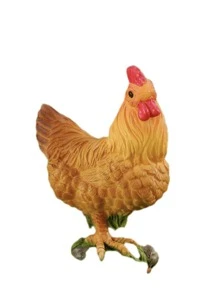 1件裝逼真的公雞母雞雕塑,適用於diy微型花園裝飾,樹脂卡通雞裝飾品 - 母雞 - 查看 3