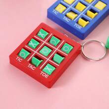 1pc Unisex XO Tic Tac Toe Design Random Color Mini Keychain, Educational Retro Toy Accessory - Multicolor - View 4