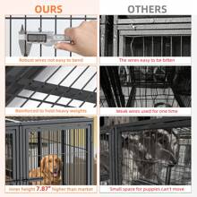 Dog Cage XXL Heavy Duty Dog Box: 2 In 1 Extra Large Pet Cage With Removable Metal Partition And 2 Trays - Indestructible Metal Double Box Dog Kennel Indoor Outdoor For 2 Dogs - Black - View 12