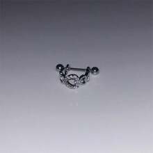 Fashionable Vintage Gothic-Style Red Heart Snake Devil Cross & Rhinestone Decor Stainless Steel Stud Earrings, Sweet And Cool Jewelry Punk Accessories For Women - Multicolor - View 25