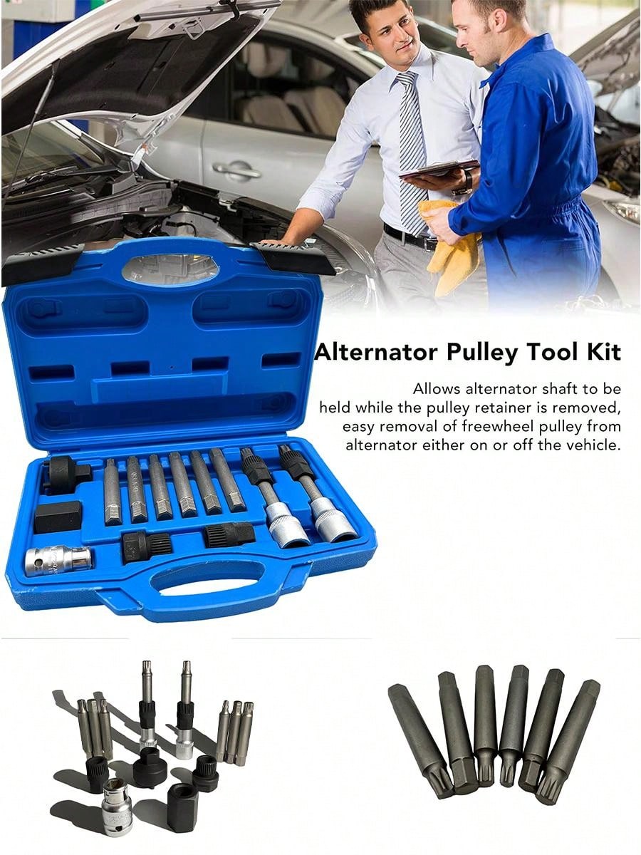 13 Pcs Pulley Removal WWrench, Generator Belt Pulley Removal And
