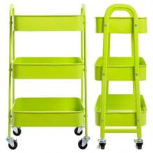 Debao Makeup Cart, Movable Rolling Organizer Cart, 3 Tier Metal Utility Cart, Reseda