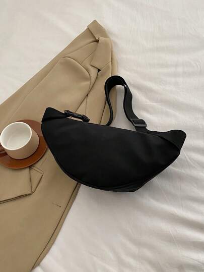 Fashionable Nylon Crossbody Bag, Suitable For Outdoor Sports, Collegiate Style Waist Bag