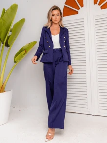 Women Blazers - Navy Blue - View 6