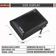 Baellerry Large Capacity French Style Wallet - Black - View 2