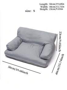 1入組多色沙發形加厚保暖寵物床四季適合中小型寵物，複合佈料製成 - 灰色 - 查看 2