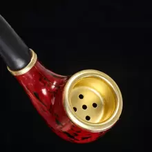 1 pezzo Pipa da fumo in rame di stile portatile aromatica in resina, unisex, per principianti, come regalo per le vacanze, con retina per l'essiccazione e raschietto, forniture per il ritorno a scuola