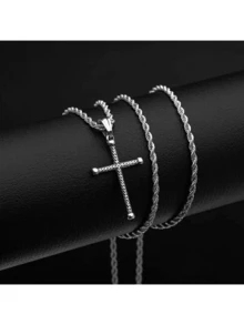 Men'S Necklace Sets - 銀色 - 查看 5