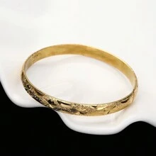 时尚 22k 镀金新娘手链，宽款经典手镯，婚礼珠宝，女士礼物 - 31 - 查看 16