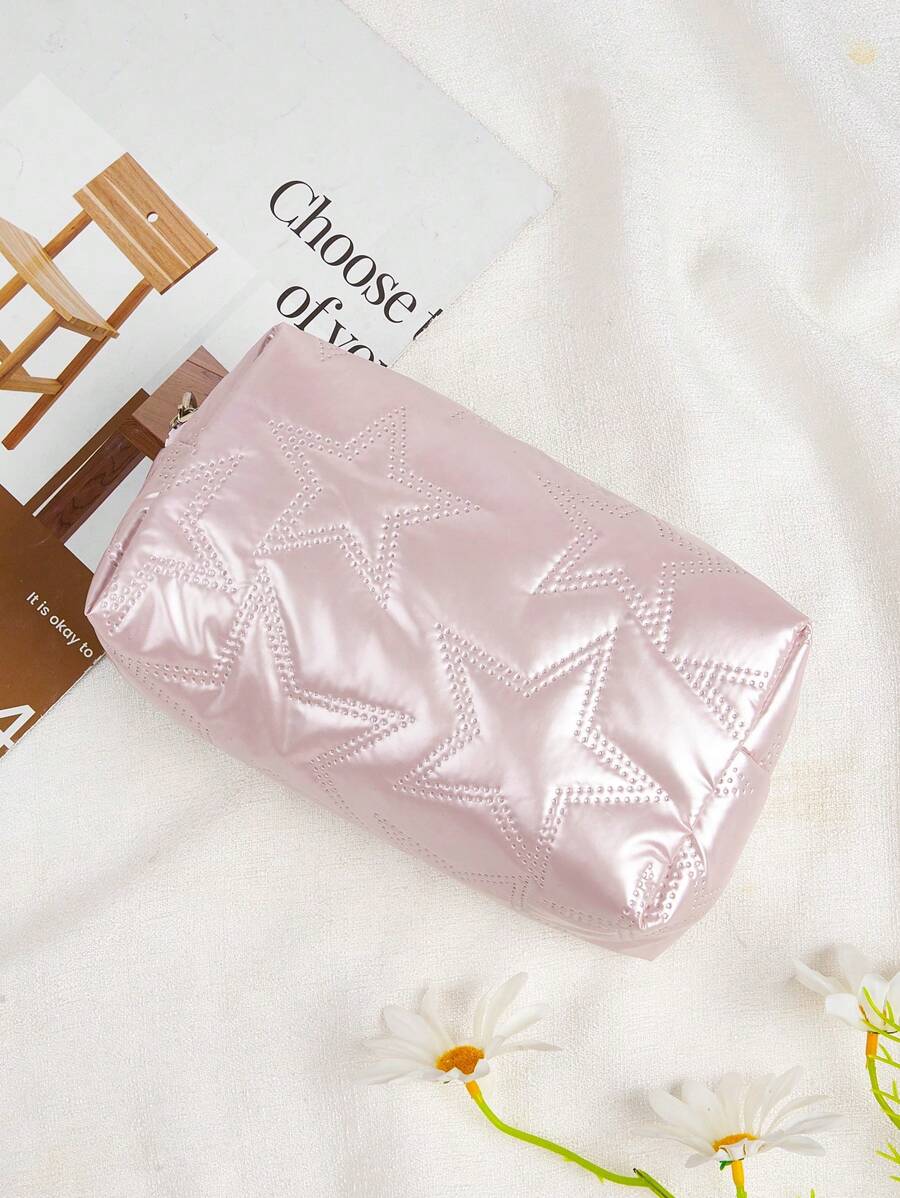Bolsa de cosméticos con textura de corazón rosa de moda, bolsa de maquillaje, bolsa de aseo, bolsa de viaje, cubos de embalaje, artículos esenciales de viaje, artículos esenciales de crucero, artículos esenciales de dormitorio, regalos para damas de honor, regalos para mamá, regalos de cumpleaños, regalos para amigos y maestros, decoración del hogar, organizador de maquillaje para baño, sala de estar y dormitorio, organizador de esmalte de uñas, estuche de maquillaje, organizador de viaje de artículos de tocador, regalos, accesorios con cremallera, bolsa de maquillaje, viaje, bolsa de maquillaje, bolsa, estuches de maquillaje, bolsa de maquillaje pequeña, gran capacidad, bolsa de maquillaje grande, regalos de Navidad, viaje, regalos para mujeres, artículos esenciales de viaje, bolsa, embrague / bolso pequeño, organizador de maquillaje, soporte de brochas, mini bolsa, bolsa de gran capacidad, regalos para mujeres, regalos de Navidad, ideas de regalo para mujeres, bolsa de maquillaje, ar - Rosa Pálido - Ver 1