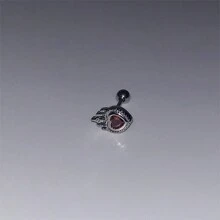 Fashionable Vintage Gothic-Style Red Heart Snake Devil Cross & Rhinestone Decor Stainless Steel Stud Earrings, Sweet And Cool Jewelry Punk Accessories For Women - Multicolor - View 20