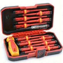 13 件裝 Vde 絕緣螺絲起子組、高壓電工螺絲起子組、十字槽螺絲起子、手動工具 - 彩色 - 查看 1