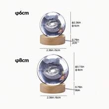 1入組銀河系3d水晶球燈,木質底座水晶球夜燈,16色變換燈光配有可調節遙控器,3d激光雕刻全息水晶球夜燈 - 彩光漸變 - 查看 10