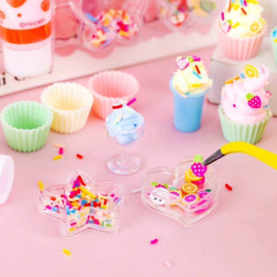 1 Piece Set With Random Colors, Cartoon DIY Ice Cream Cart, Home Game