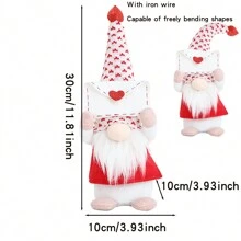 1pc New Valentine'S Day Holding Envelope And Hugging Love Couple Doll Ornaments Creative Faceless Doll Desktop Decoration Accessories Window Decorations - Multicolor - View 2