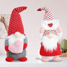 1pc New Valentine'S Day Holding Envelope And Hugging Love Couple Doll Ornaments Creative Faceless Doll Desktop Decoration Accessories Window Decorations - Multicolor - View 4