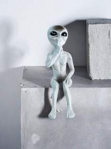 1只樹脂外星人,侏儒,天使人物造型有趣的裝飾品,適用於聖誕或萬聖節裝飾 - 彩色 - 查看 2