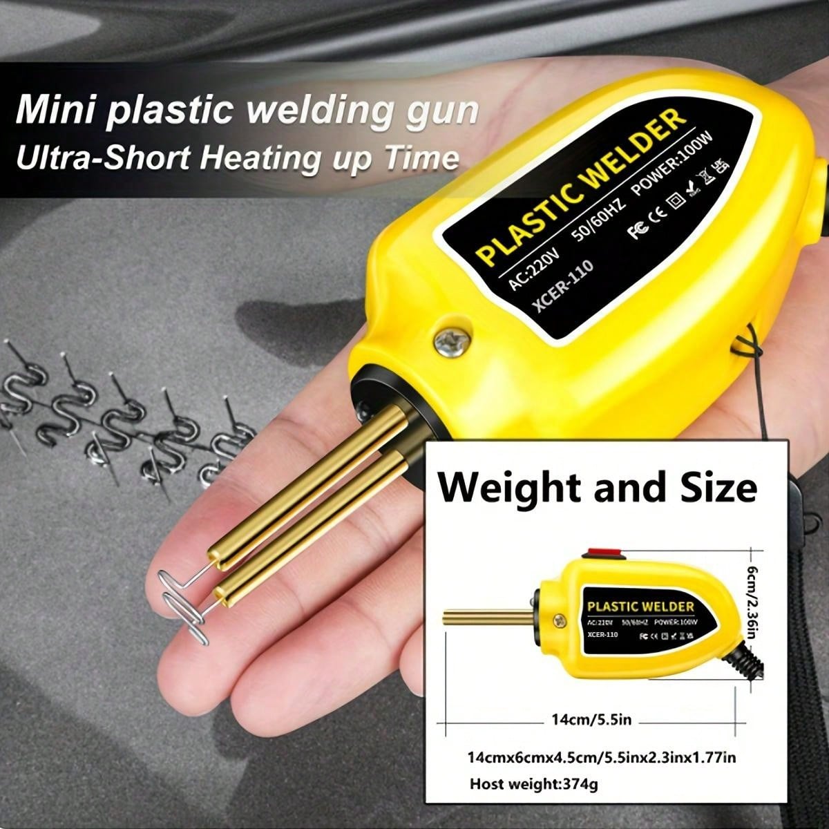 100w Mini Hot Stapler Plastic Welding Car Bumper Repair Kit Plastic