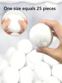 10/25pcs 1.97in Soft And Fluffy Artificial Snowball Indoor Snowball Fight Set, Snow Beach Toy Ball, Suitable For Indoor Or Outdoor Play - Safe, Clean, And Mud-Free Suitable For Christmas Fake Snowball Throwing Game - White - View 4