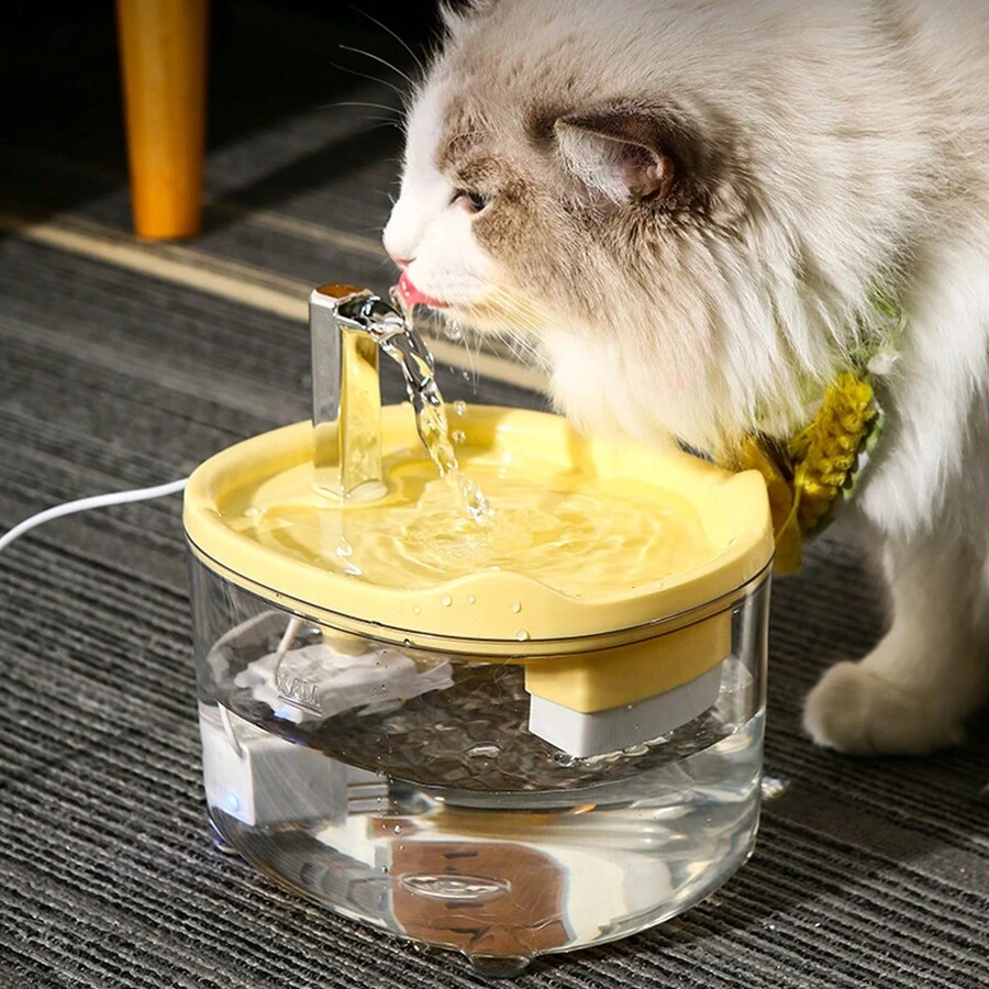 Usb Power Cord 1500ml Pet Water Fountain With Filter, Automatic Circulation, Large Capacity For Cats & Dogs - Multicolor - View 1