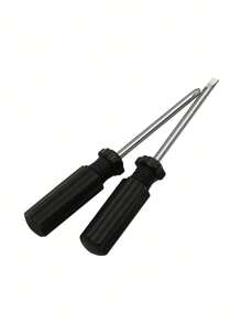 2 Piezas/set Destornillador Portátil Multifuncional De Cruz Y Plano Para Uso En Casa, Herramienta De Hardware Manual - Negro - Ver 1