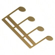 1入專業金屬樂譜夾,創意金色音符形狀多功能吉他和鋼琴譜架,耐用的迷你夾,適用於演奏和演講 - 金色 - 查看 3