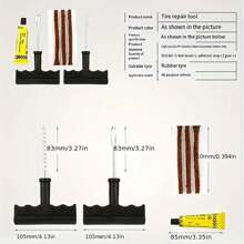 1入組輪胎修理工具,車上必備,汽車和摩托車真空輪胎緊急修理工具,輪胎修補帶 - 彩色 - 查看 2
