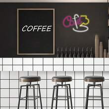 1PC Super Bright Handmade Cafe With Cup LED Wall Neon Art Sign For Room Party Coffee Shop Bar Restaurant Decoration New Year Gifts - Multicolor - View 3