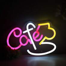 1PC Super Bright Handmade Cafe With Cup LED Wall Neon Art Sign For Room Party Coffee Shop Bar Restaurant Decoration New Year Gifts - Multicolor - View 8