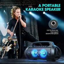 W-KING 70W (90W Peak) Bluetooth Speaker, Waterproof Portable Speaker Loud/Hifi/Heavy Bass, Outdoor Party Speakers Wireless Bluetooth With Stereo Pairing/Mic Slot/42H Play/Power Bank/TF/AUX/EQ - Black - View 8