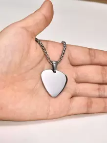1pc Men's Stainless Steel Smooth Guitar Pick Pendant Necklace - Guitar Pick Pendant - View 14
