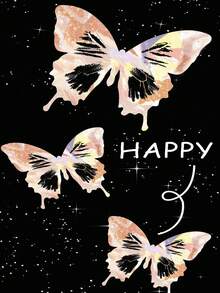 時尚蝴蝶印花珍珠裝飾手帶手機殼 - 紫色 - 查看 5