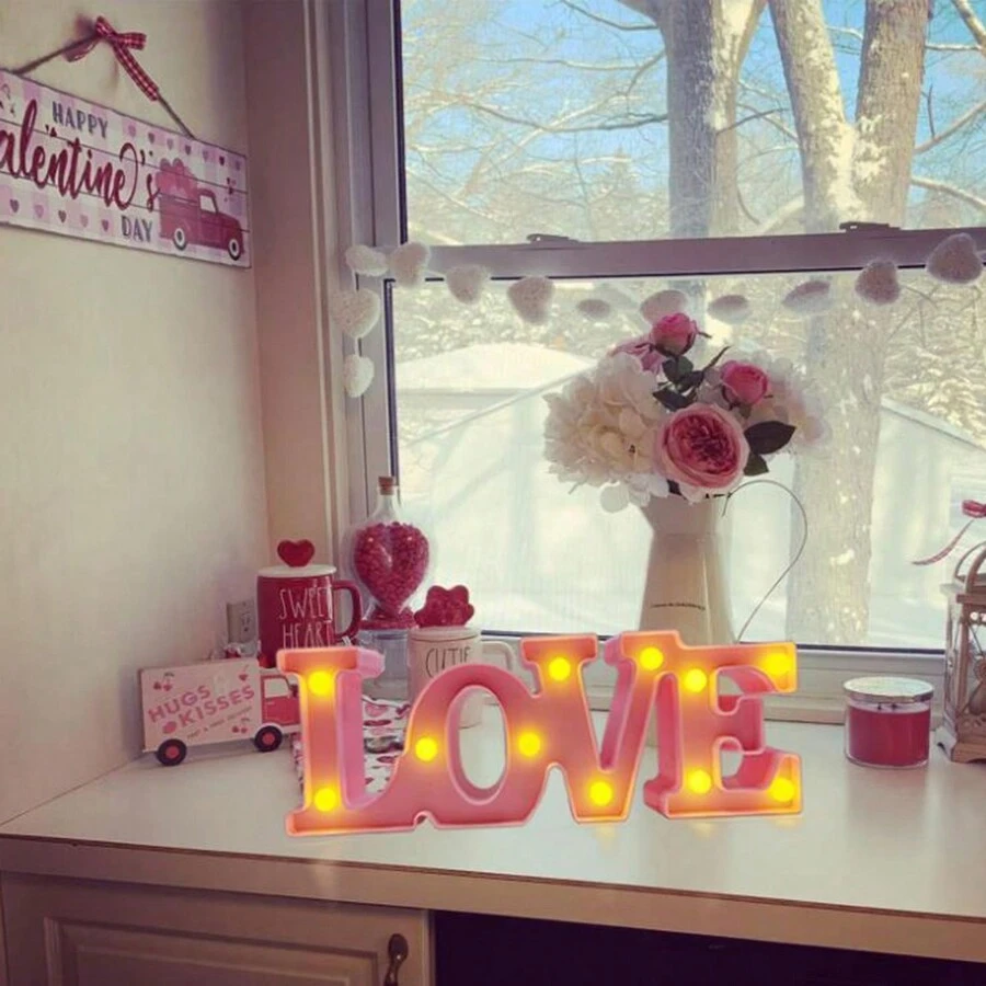 1個情人節愛心led霓虹燈,用於浪漫求婚和裝飾 - 紅色 - 查看 1