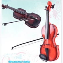 1pc Playable Children's Violin Toy With Authentic Sound, Musical Instrument For Beginners, Girls' Gift - Brown - View 4