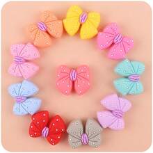 1 件新品矽膠蝴蝶結和珠子創意卡通 Diy 彩色矽膠珠手工首飾配件適合兒童工藝項目 - 紫丁香色 - 查看 3