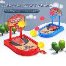 1入組隨機顏色迷你籃球射擊遊戲,室內互動手指射出桌上遊戲玩具, 增進協調能力 - 彩色 - 查看 2