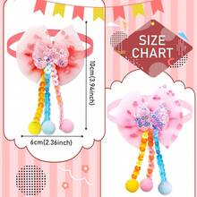 8pcs/Set Pet Lace Princess Style Bow & Sequined Bowtie Collar Accessory, For Both Cats And Dogs - Blue - View 4