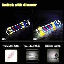 1pc Usb Powered Hair Salon Neon Sign, Adjustable Brightness Led Neon Wall Sign, Suitable For Hair Salon, Barber Shop, Spa And Beauty Studio Wall Decor - Barber Pole - View 6