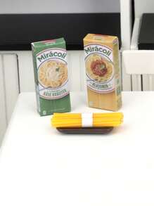 Old Version - Dollhouse Miniature Food Playset Spaghetti Set, Realistic Mini Kitchen Utensils Toy, Paper Model - Multicolor - View 4