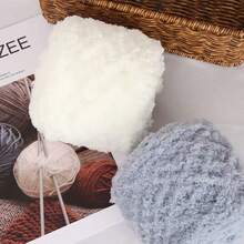 1捆100克珊瑚絨毛線球,適用於編織圍巾,毛衣及diy - 灰色 - 查看 8