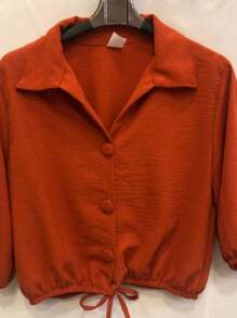 Women Tops - 橘色 - 查看 2