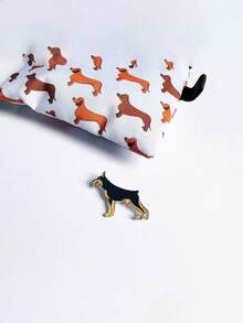 1個時尚珠寶男友禮物,腊腸狗胸針動物外套包針,腊腸犬搪瓷配件 - 棕色 - 查看 3