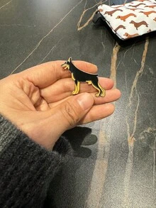 1個時尚珠寶男友禮物,腊腸狗胸針動物外套包針,腊腸犬搪瓷配件 - 棕色 - 查看 2