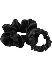 12个装缎面发圈，丝滑弹力细发绳，纯色发圈，马尾辫发绳，女士女孩发饰，两种尺寸混色，感恩节教师节圣诞礼物，秋冬季发饰，返校季日常学生发饰