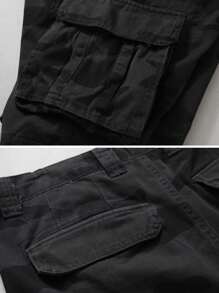 Men'S Camo Multi-Pocket Relaxed Fit Casual Shorts,Outdoor Camouflage Twill Cargo Shorts 11" Inseam(No Belt) - E迷彩 - 查看 5