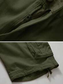 Men'S Camo Multi-Pocket Relaxed Fit Casual Shorts,Outdoor Camouflage Twill Cargo Shorts 11" Inseam(No Belt) - 軍綠色 - 查看 5