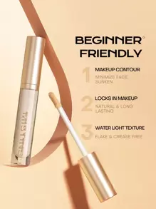 MISTINE 奶油修容棒液體美黑和高光臉部化妝,筆奶油質感遮瑕棒,簡單的至創造A自然啞光整理 - 月光白 - 查看 6