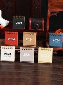 Calendario Creativo En Miniatura Con Estilo Vintage Para Decorar Tu Escritorio Con Letras En Inglés - Azul Cadete - Ver 5