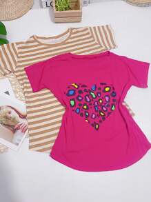 Women T-Shirts - 玫紅色 - 查看 1